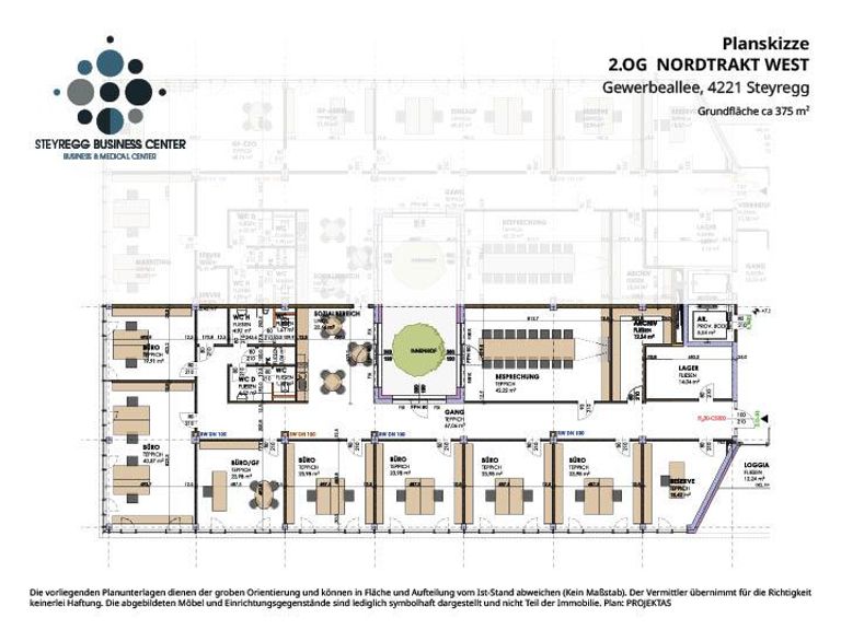 Planskizze 2.OG Nordtrakt West
