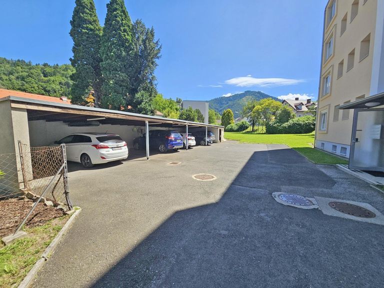 Zufahrt mit Carports