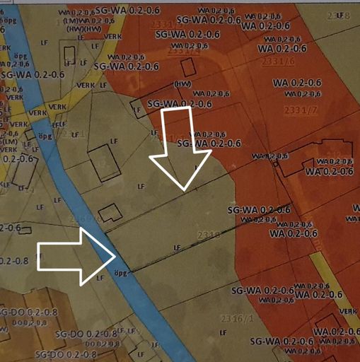 Grundstück markiert