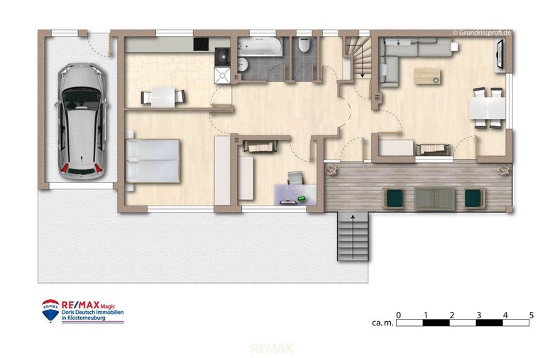 Grundriss Erdgeschoss möbliert
