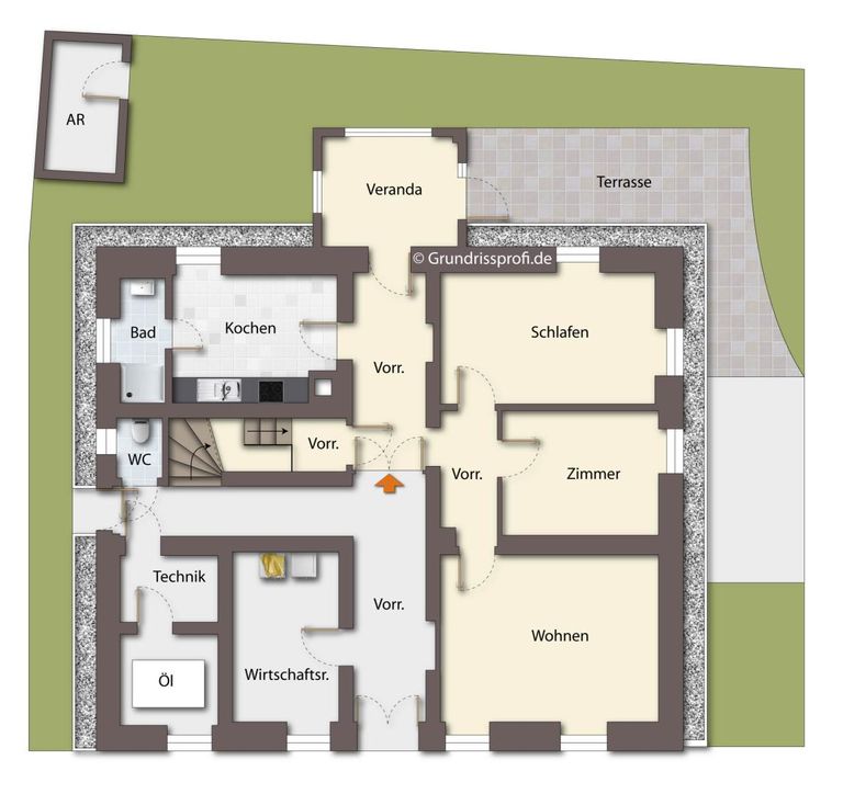 EG als schematische Darstellung unmöbliert