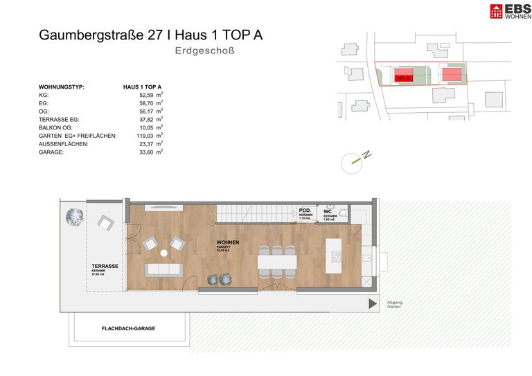 Plan Haus 1 A - Erdgeschoß