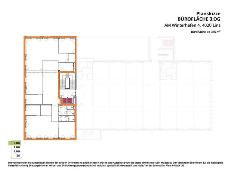 Bürofläche 3.OG, Grundriss Allgemein