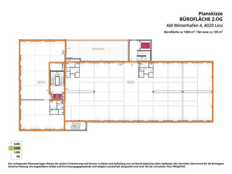 Bürofläche 2. OG, Grundriss Allgemein