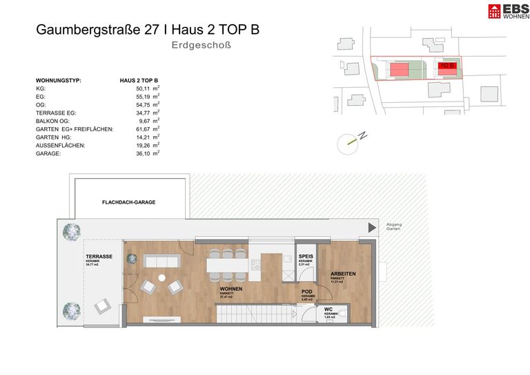 Plan Haus 2 B - Erdgeschoß