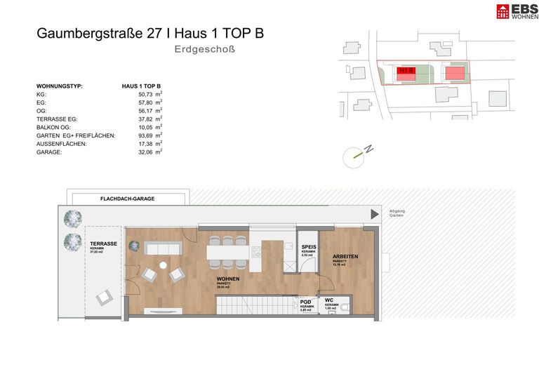 Plan Haus 1 B - Erdgeschoß