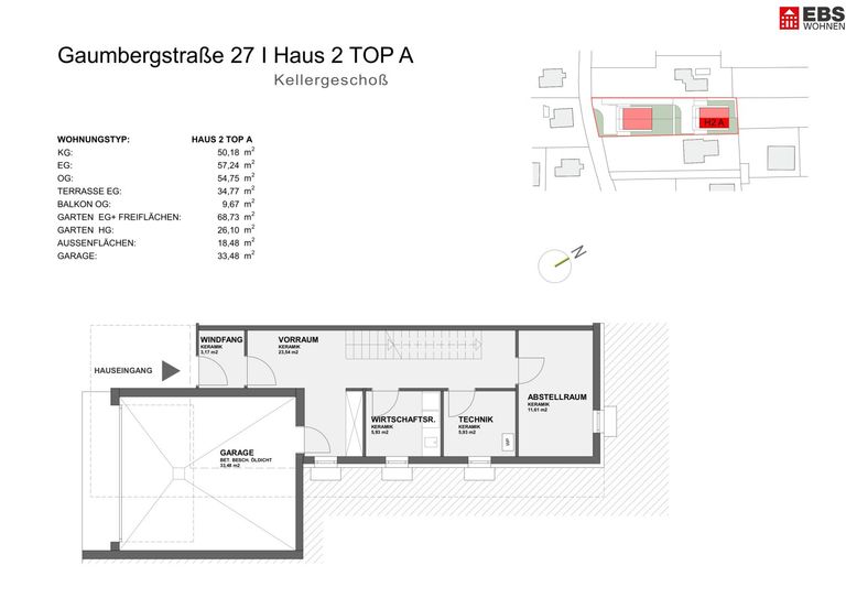 Plan Haus 2 A - Kellergeschoß
