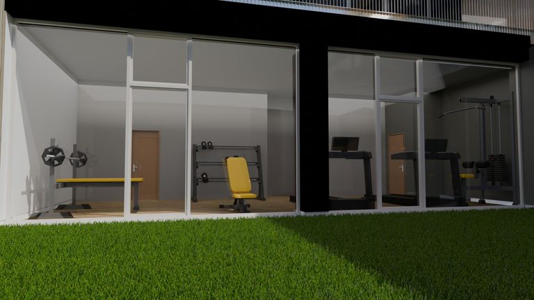 Fitnessbereich (Rendering)