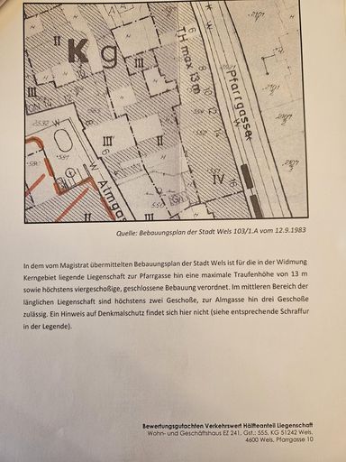 Auszug Bebauungsplan (Quelle Bewertungsgutachten)