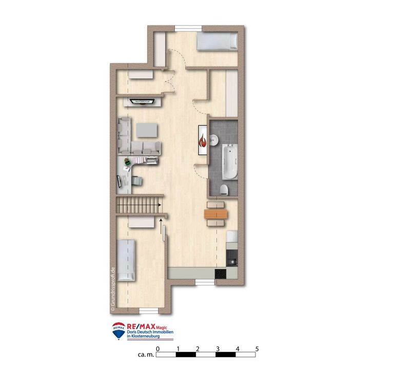 Grundriss Dachgeschoss möbliert
