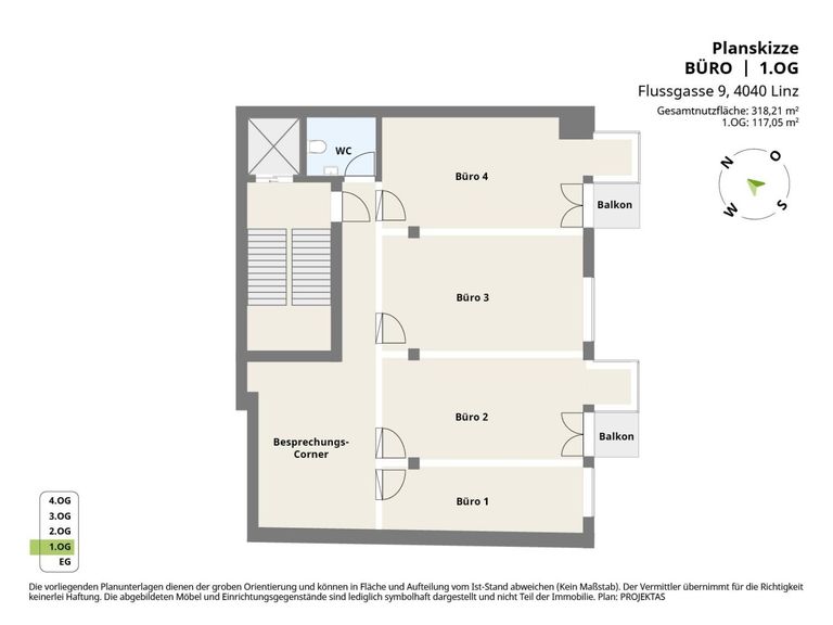 Planskizze Büro 1. OG