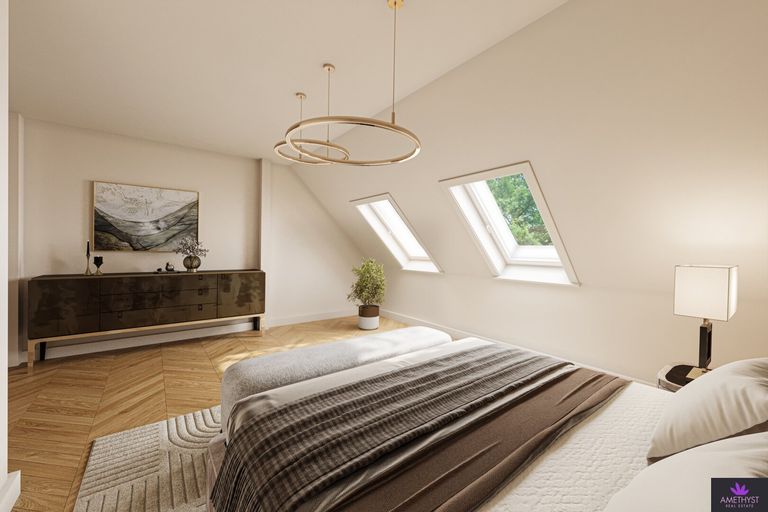 Schlafzimmer im Dachgeschoss Visualisierung