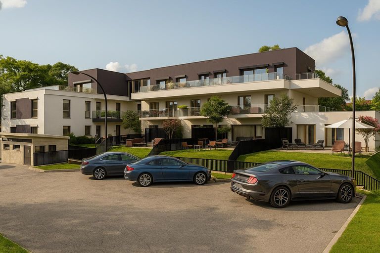 Wohnanlage Parkplatz