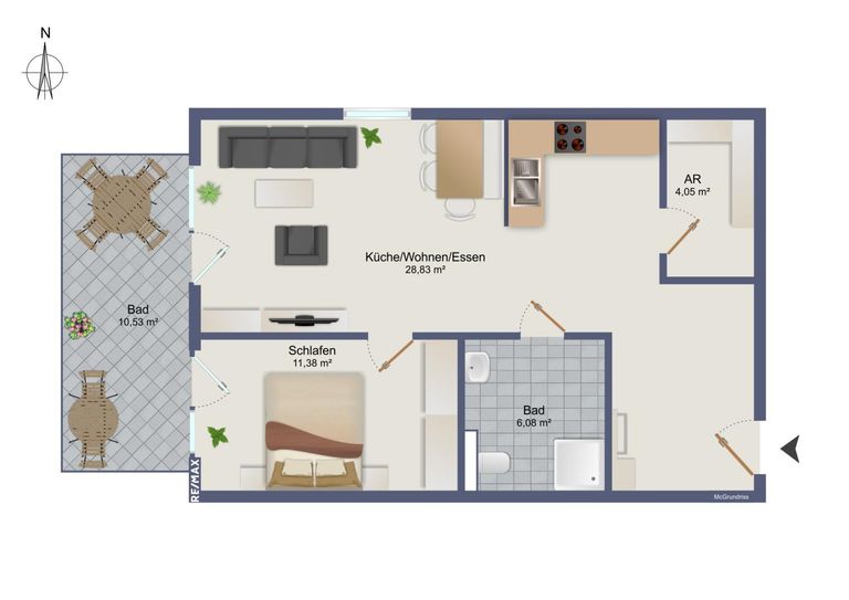 Grundriss Austraße Top 10