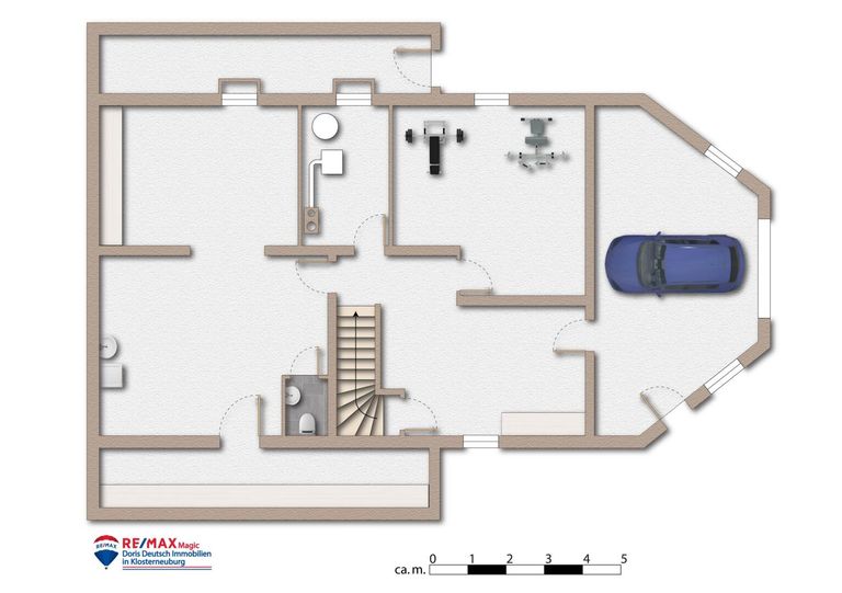 Grundriss Kellergeschoss möbliert