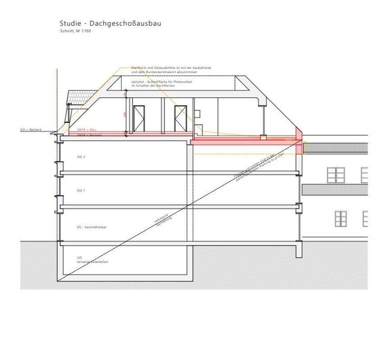 Studie DG Ausbau Dach-Seitenschnitt