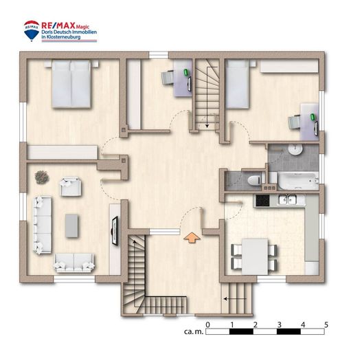 Grundriss Erdgeschoss möbliert