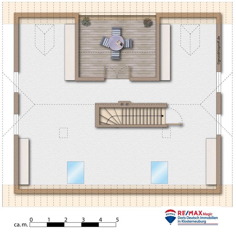 Grundriss Dachgeschoss möbliert