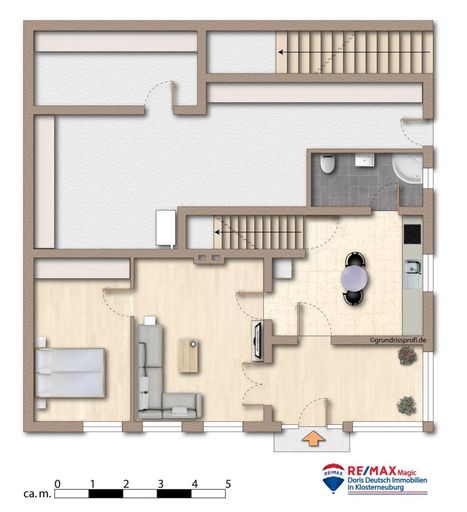 Grundriss Kellergeschoss möbliert
