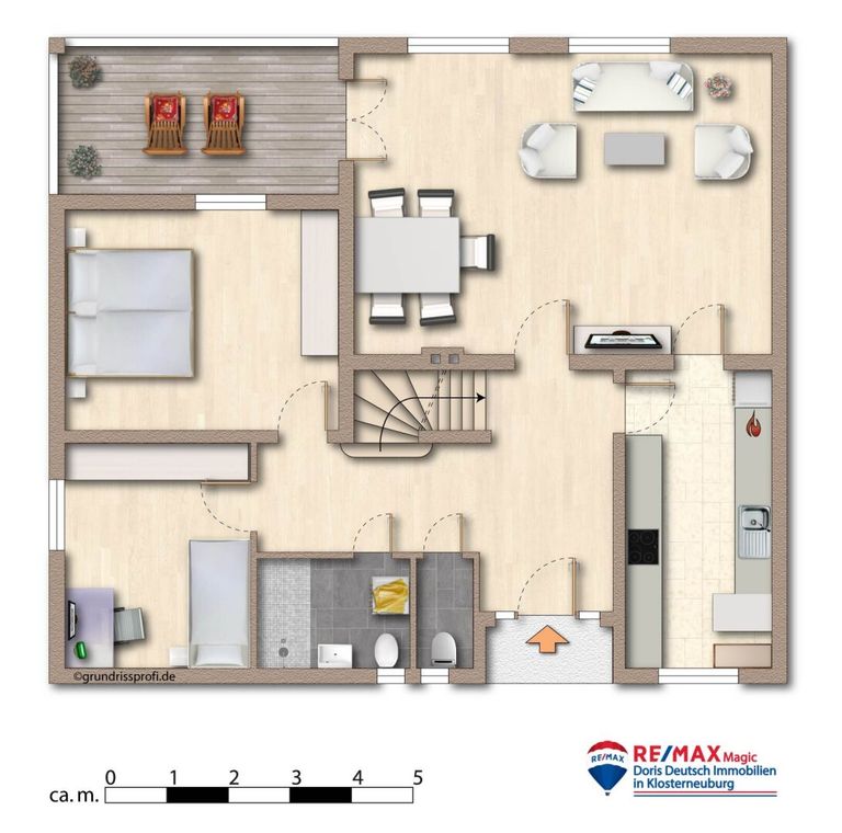 Grundriss Erdgeschoss möbliert