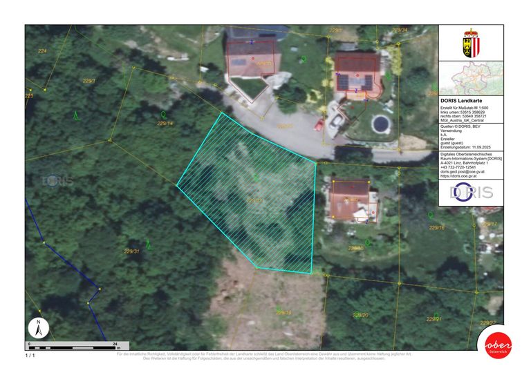 Kataster beide Parzellen / Gesamtgrundstück