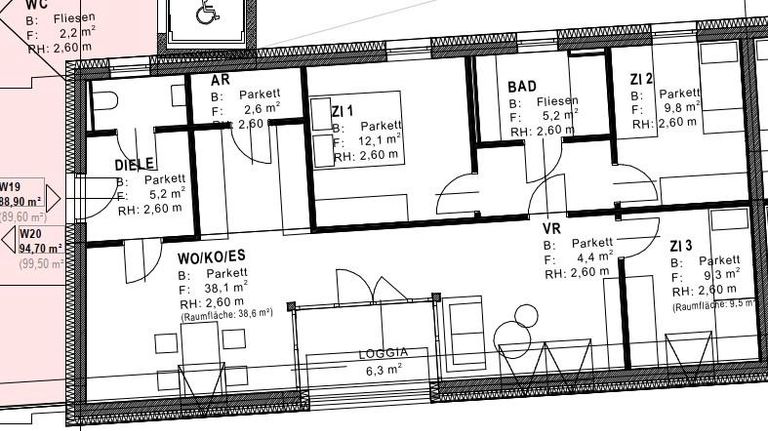 Grundriss W 19/2. OG