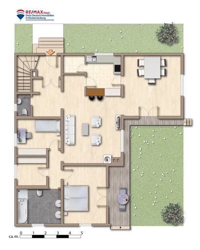 Grundriss Erdgeschoss möbliert