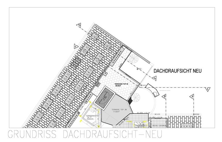 Plan Dachdraufsicht - Terrasse