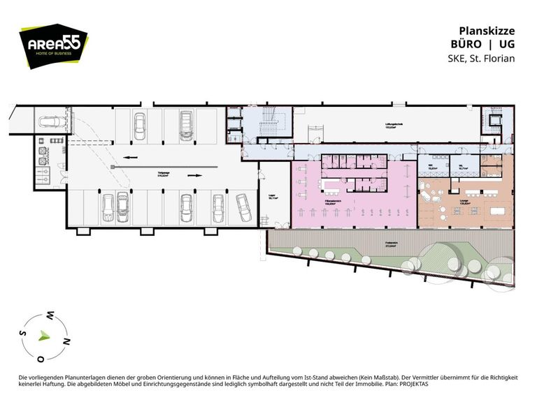 Planskizze Bürogebäude UG