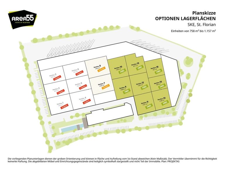 Planskizze optionale Lagerflächen