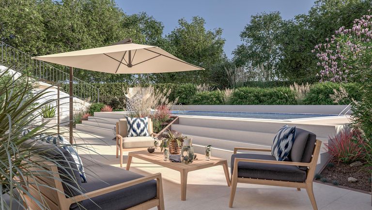 Beispielbild Terrasse mit Pool