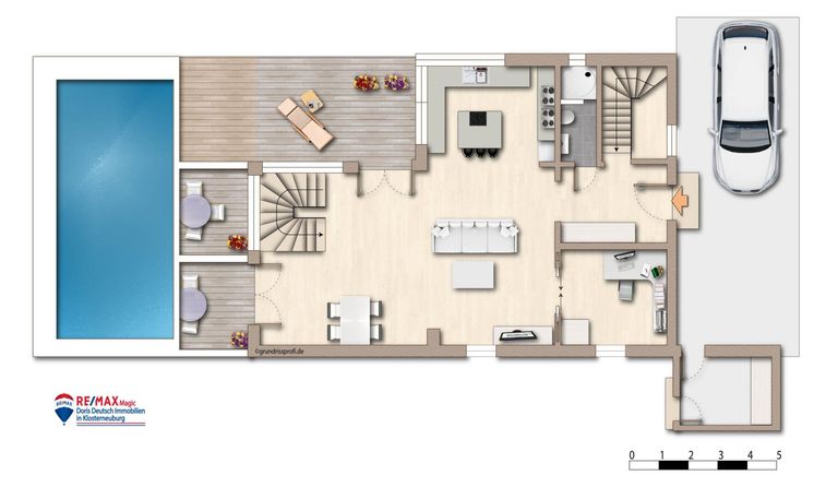 Grundriss Erdgeschoss möbliert