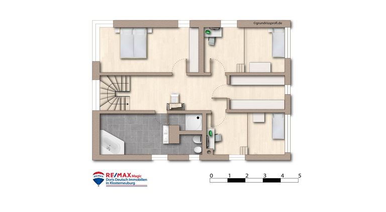 Grundriss Obergeschoss möbliert