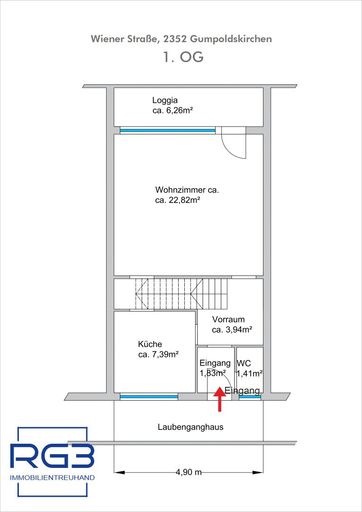 Wohnung in Gumpodskirchen mit Loggia