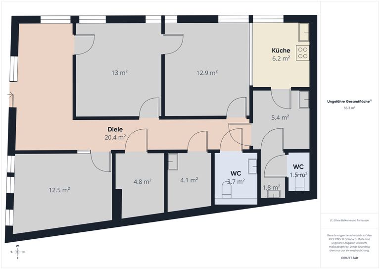 Grundriss Geschäftslokal