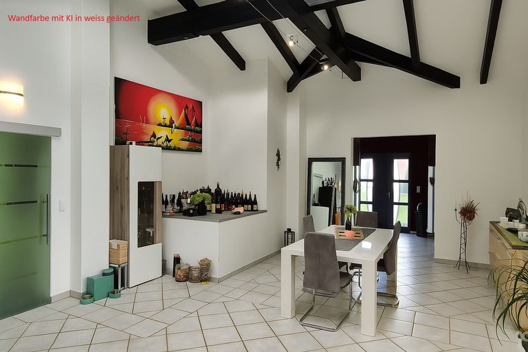 Wohnbereich Wandfarbe weiß