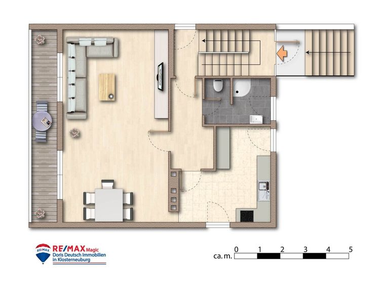 Grundriss Erdgeschoss möbliert