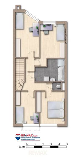 Grundriss Obergeschoss möbliert
