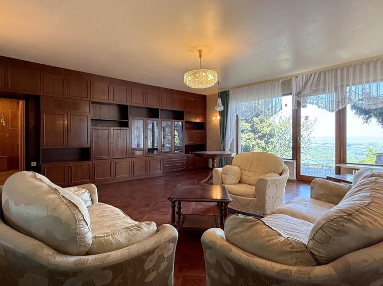 Wohnsalon mit Ausgang auf die Terrasse