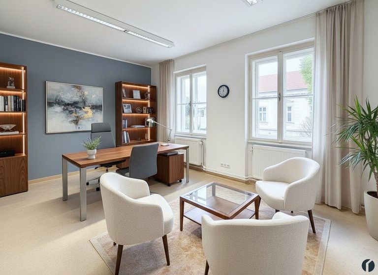 Einrichtungsbeispiel Büro (KI generiert)