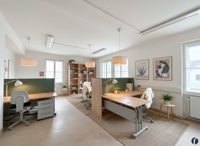 Einrichtungsbeispiel Büroraum (KI generiert)