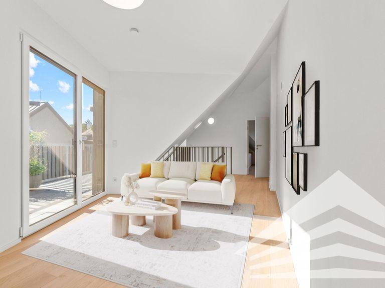 Wohnzimmer DG2 mit Möblierungsvorschlag