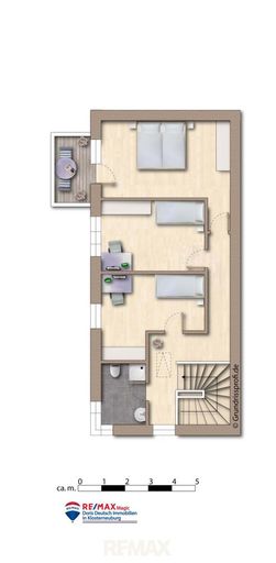 Grundriss Obergeschoss möbliert