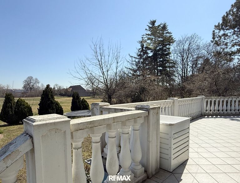 Terrasse mit Abgang in den Garten