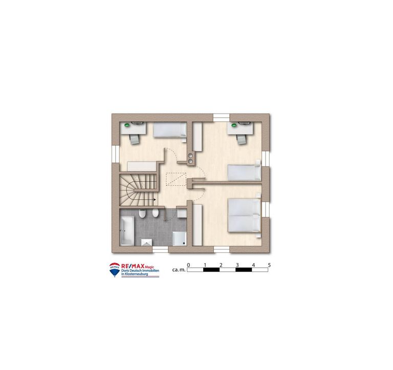 Grundriss Obergeschoss möbliert