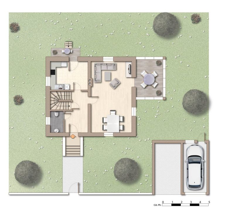 Grundriss Erdgeschoss möbliert