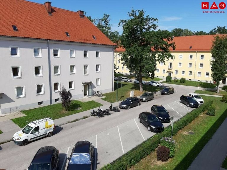 aus dem Fenster blickend, hauseingangseitig