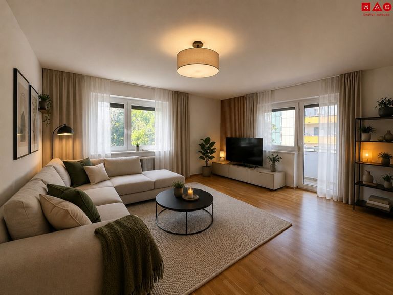 KI generiertes Wohnzimmer