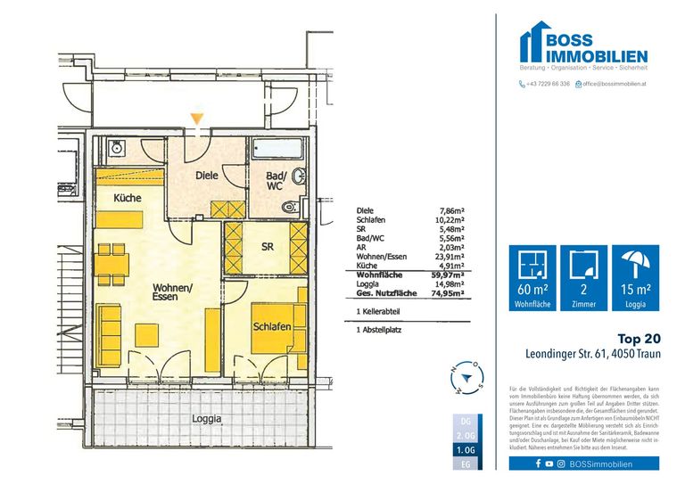 Grundriss Leondingerstraße 61 Top20