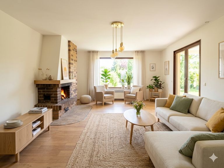 Einrichtungsbeispiel Wohnzimmer KI bearbeitet